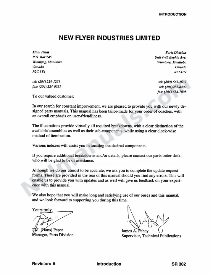 SR302 Parts Manual, Clark County first-page preview