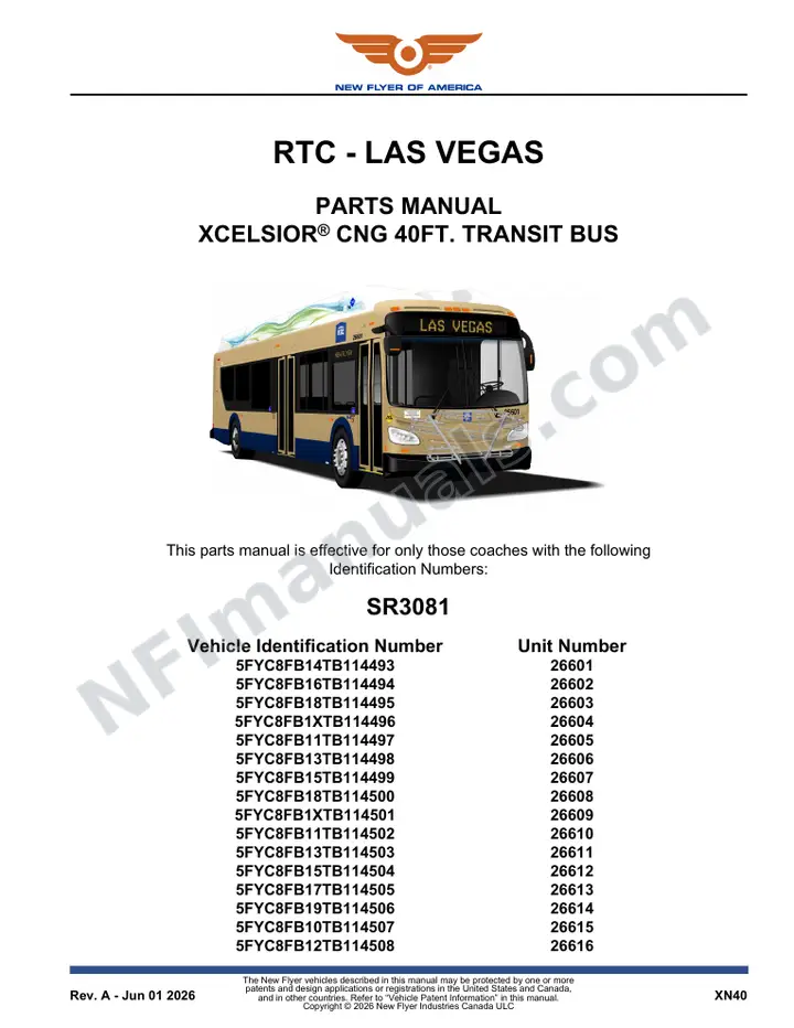 SR3081 Parts Manual, RTC - Las Vegas first-page preview