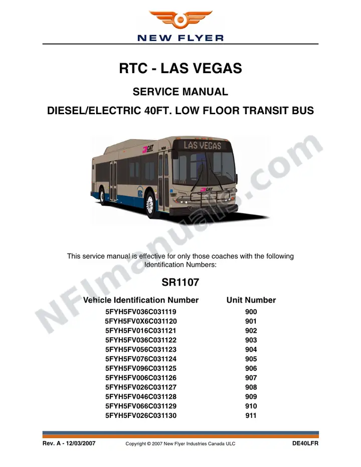 SR1107 Service Manual, RTC - Las Vegas first-page preview