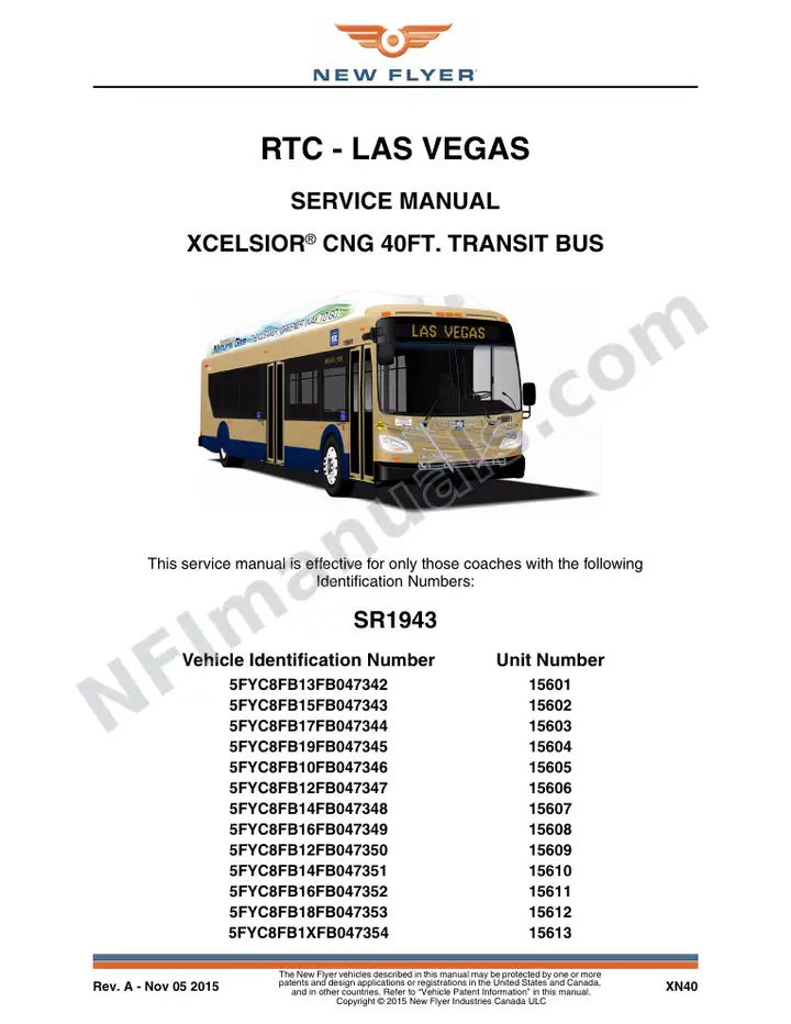 SR1943 Service Manual, RTC - Las Vegas first-page preview