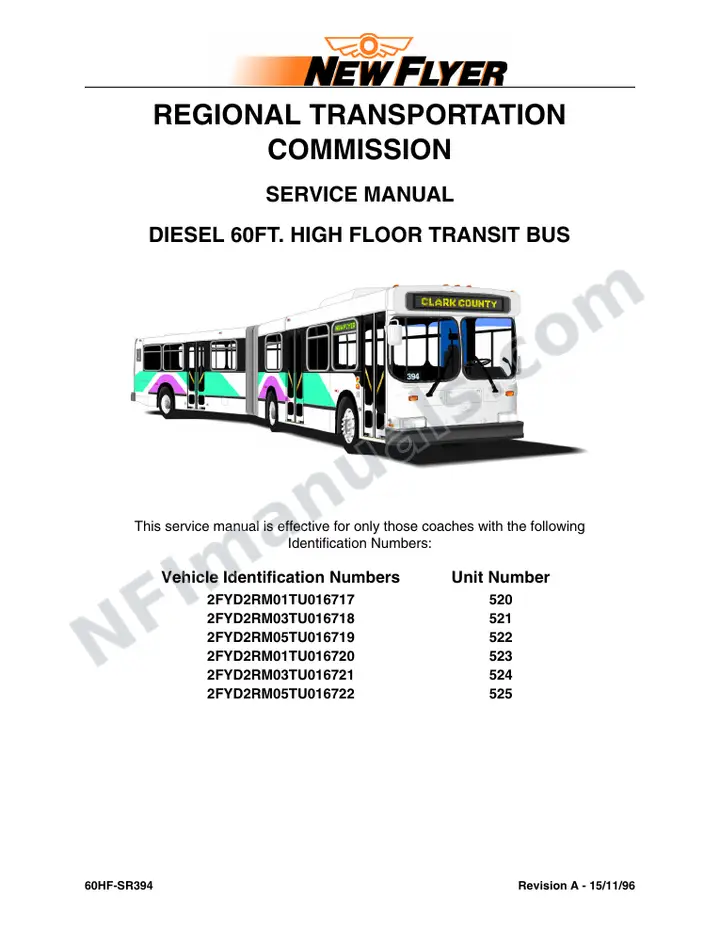 SR394, Service Manual, Regional Transportation Commission - Clark County first-page preview
