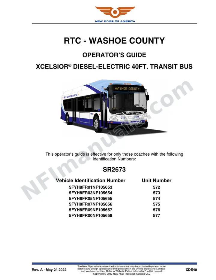 SR2673 Operator's Guide, RTC - Washoe County first-page preview