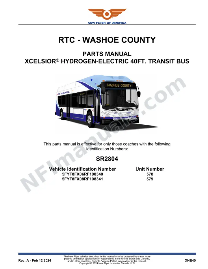 SR2804 Parts Manual, RTC - Washoe County first-page preview