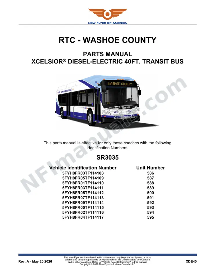 SR3035 Parts Manual, RTC - Washoe County first-page preview
