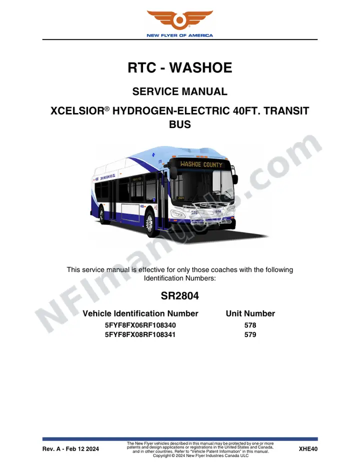 SR2804 Service Manual, RTC - WASHOE first-page preview