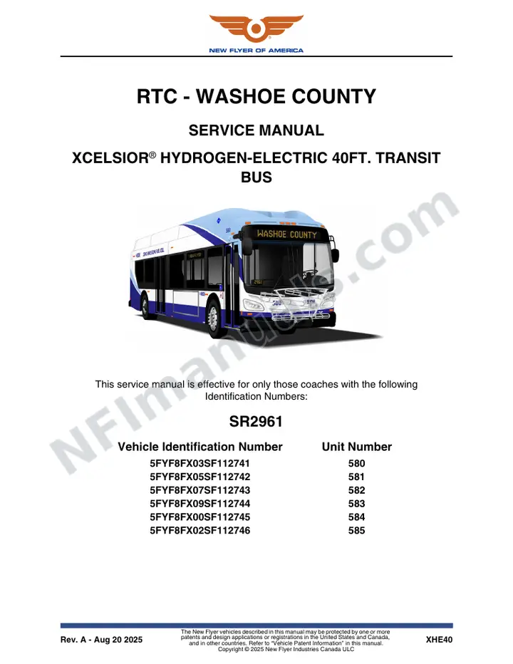 SR2961 Service Manual, RTC - Washoe County first-page preview