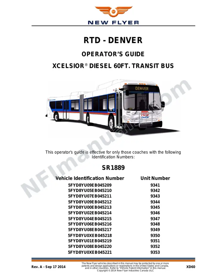 SR1889 Operator's Guide, RTD - Denver first-page preview