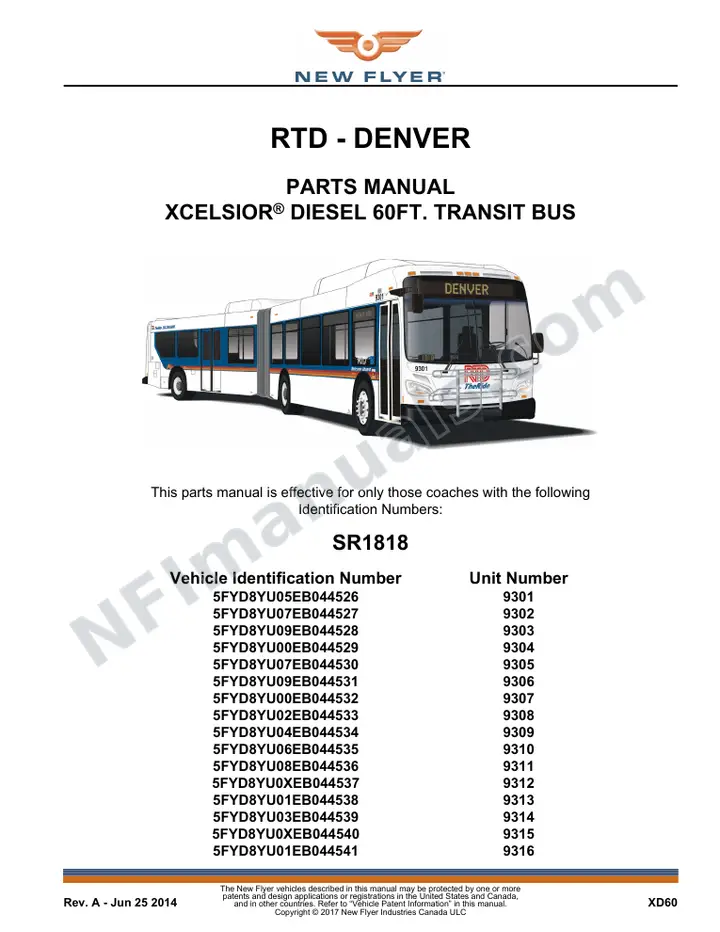 SR1818 Parts Manual, RTD - Denver first-page preview