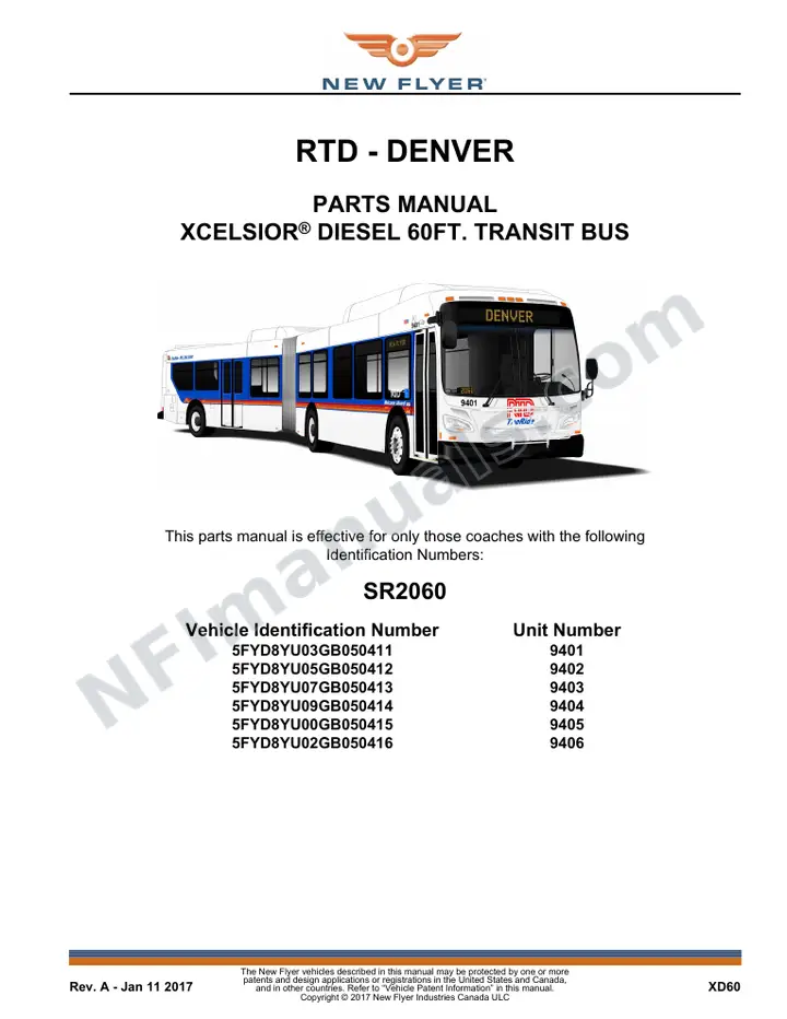 SR2060 Parts Manual, RTD - Denver first-page preview