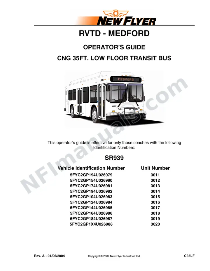 SR939 Operator's Guide, RVTD - Medford first-page preview