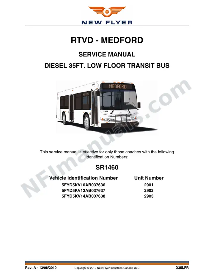 SR1460 Service Manual, RTVD - Medford first-page preview