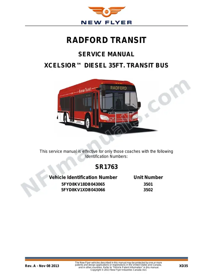 SR1763 Service Manual, Radford Transit first-page preview