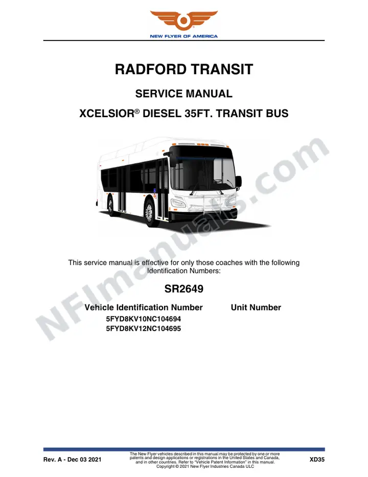 SR2649 Service Manual, Radford Transit first-page preview