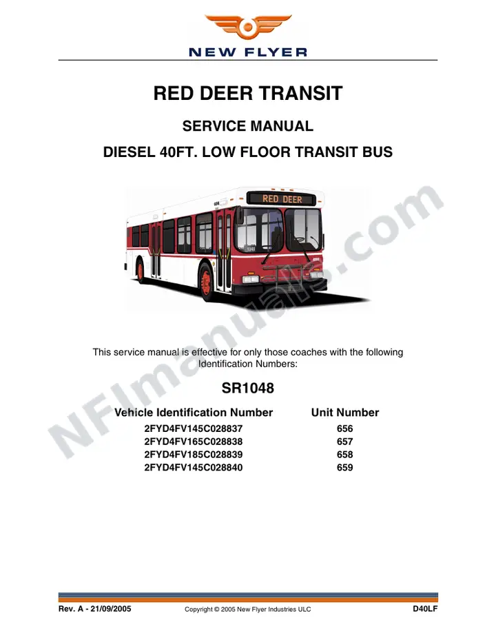 SR1048 Service Manual, Red Deer Transit first-page preview