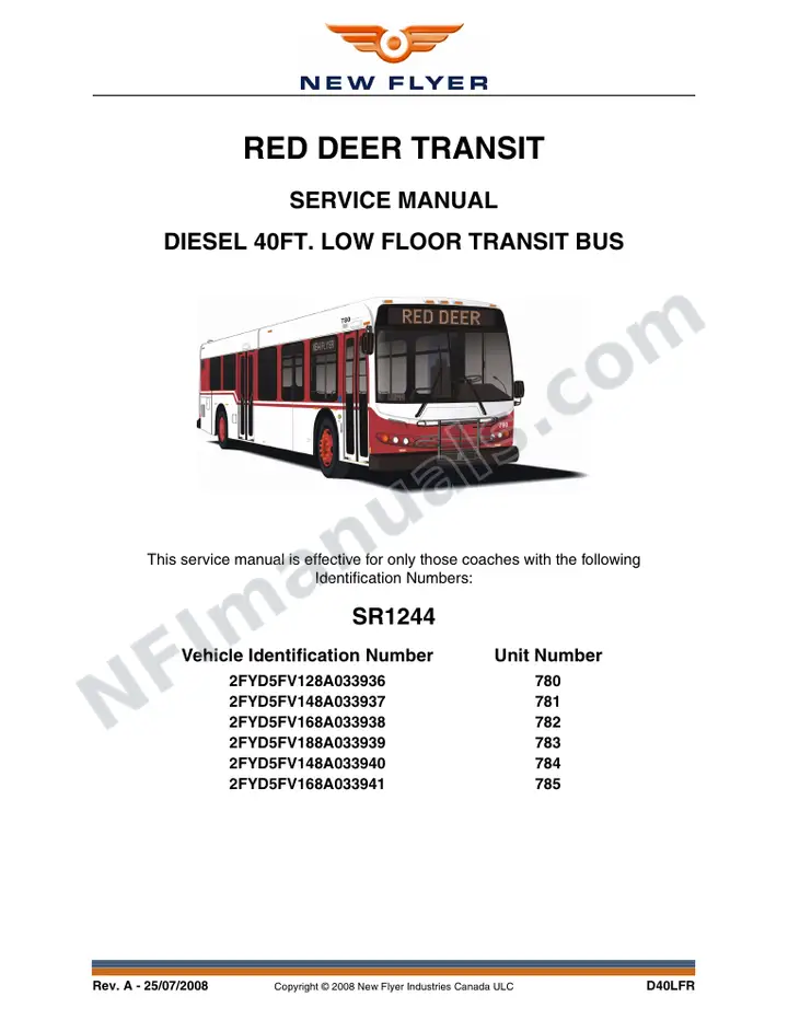 SR1244 Service Manual, Red Deer Transit first-page preview