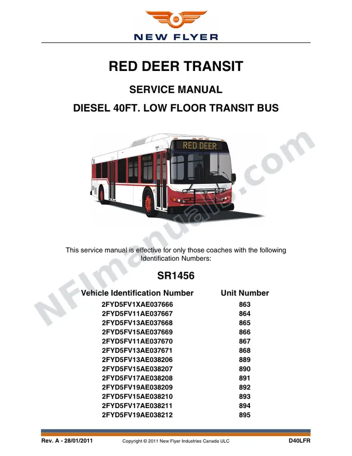 SR1456 Service Manual, Red Deer Transit first-page preview