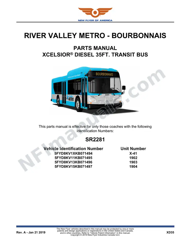 SR2281 Parts Manual, River Valley Metro - Bourbonnais first-page preview