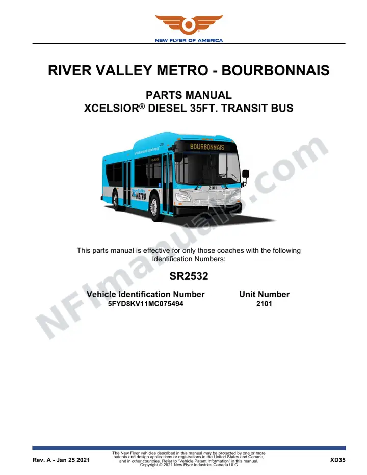 SR2532 Parts Manual, River Valley Metro - Bourbonnais first-page preview
