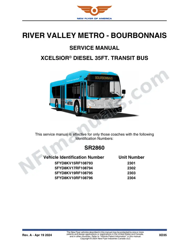 SR2860 Service Manual, River Valley Metro - Bourbonnais first-page preview