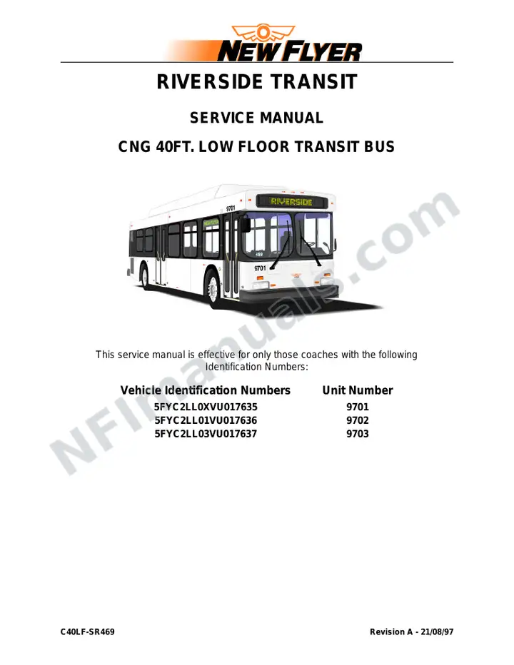 SR469 Service Manual, Riverside Transit first-page preview
