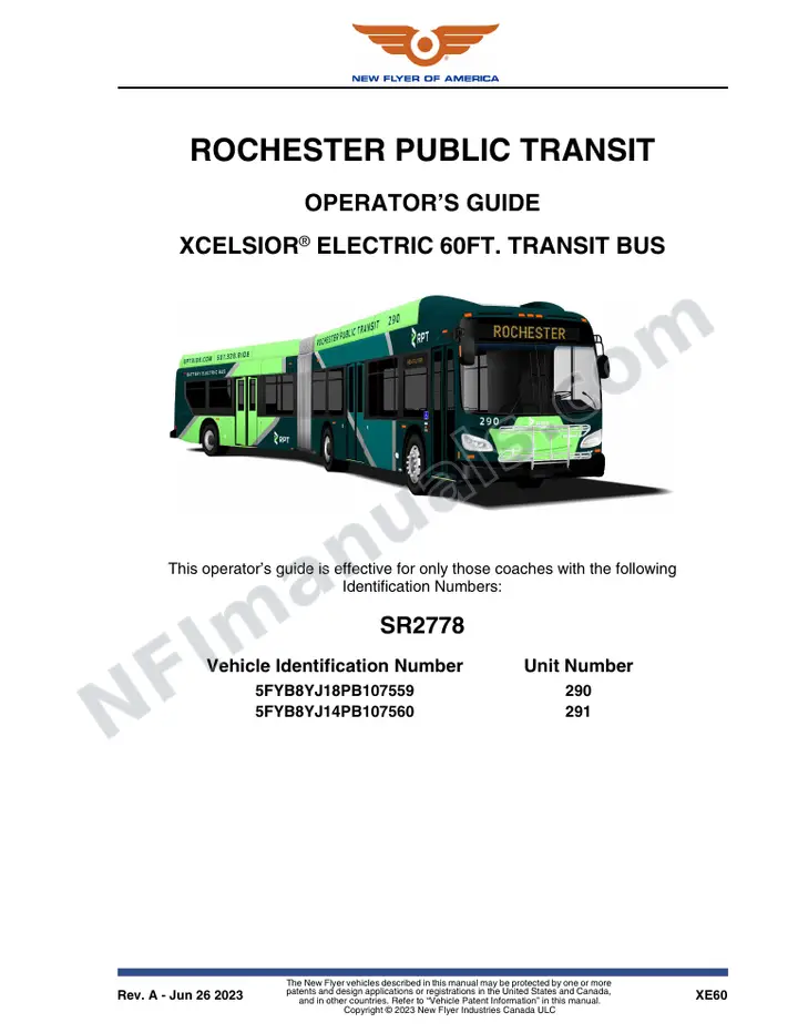 SR2778 Operator's Guide, Rochester Public Transit first-page preview