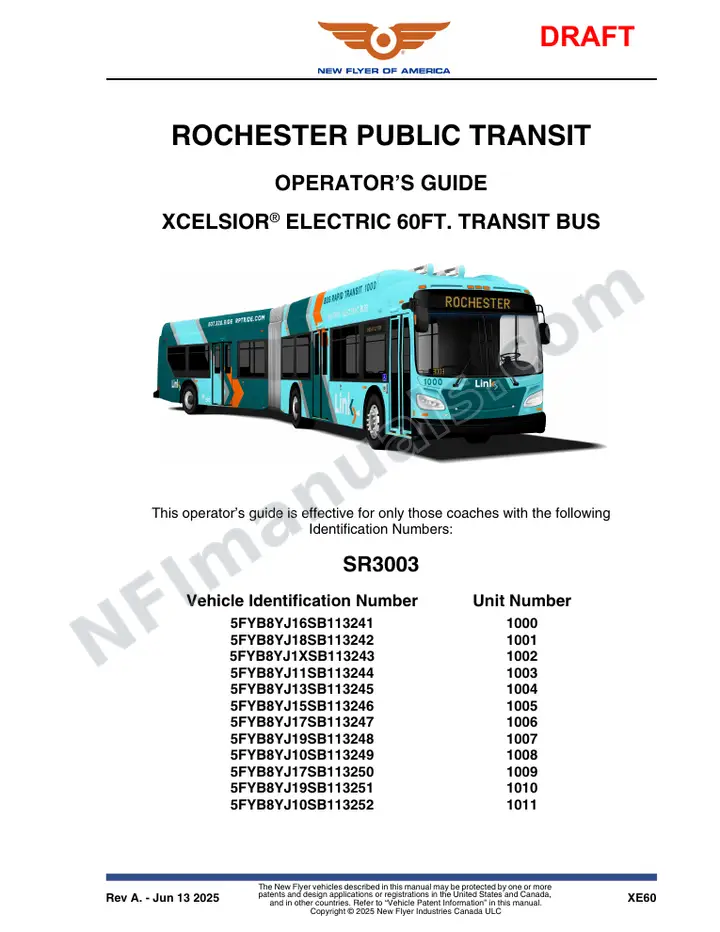 SR3003 Operator's Guide, Rochester Public Transit first-page preview
