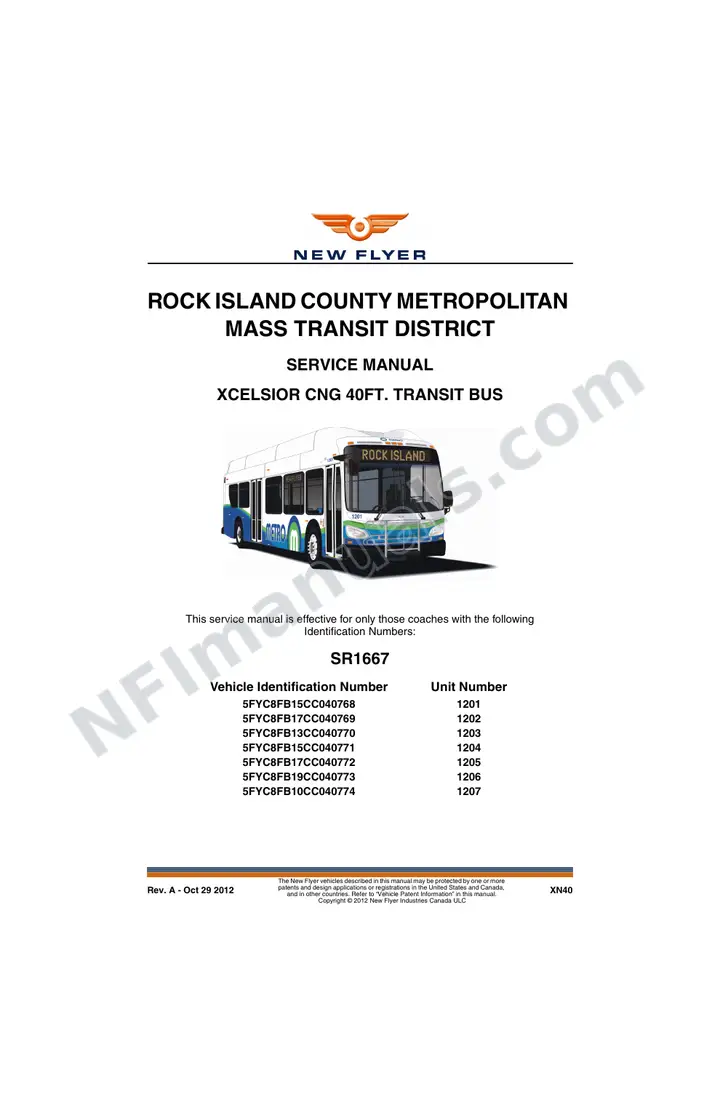 SR1667 Service Manual, Rock Island County Metropolitan Mass Transit District first-page preview