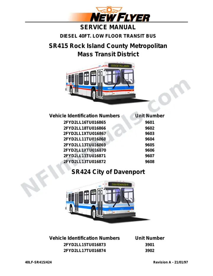 SR415/424 Service Manual, Rock Island/Davenport first-page preview