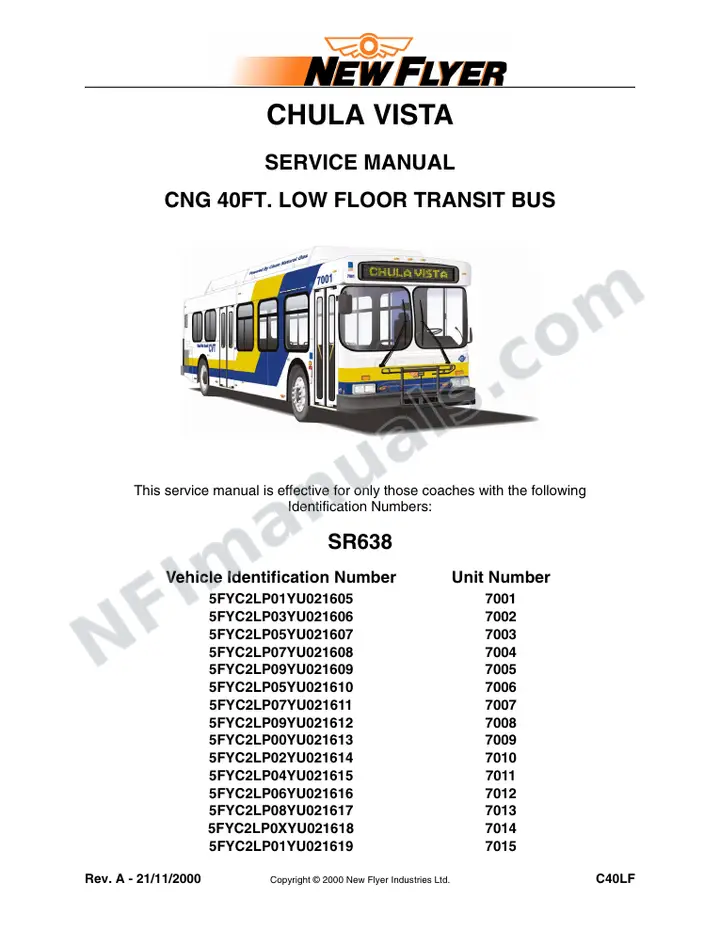 SR638 Service Manual, Chula Vista first-page preview
