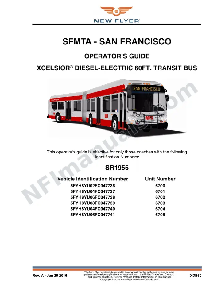 SR1955 Operator's Guide, SFMTA - San Francisco first-page preview
