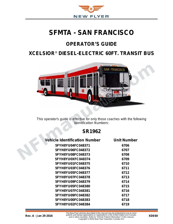 SR1962 Operator's Guide, SFMTA - San Francisco first-page preview