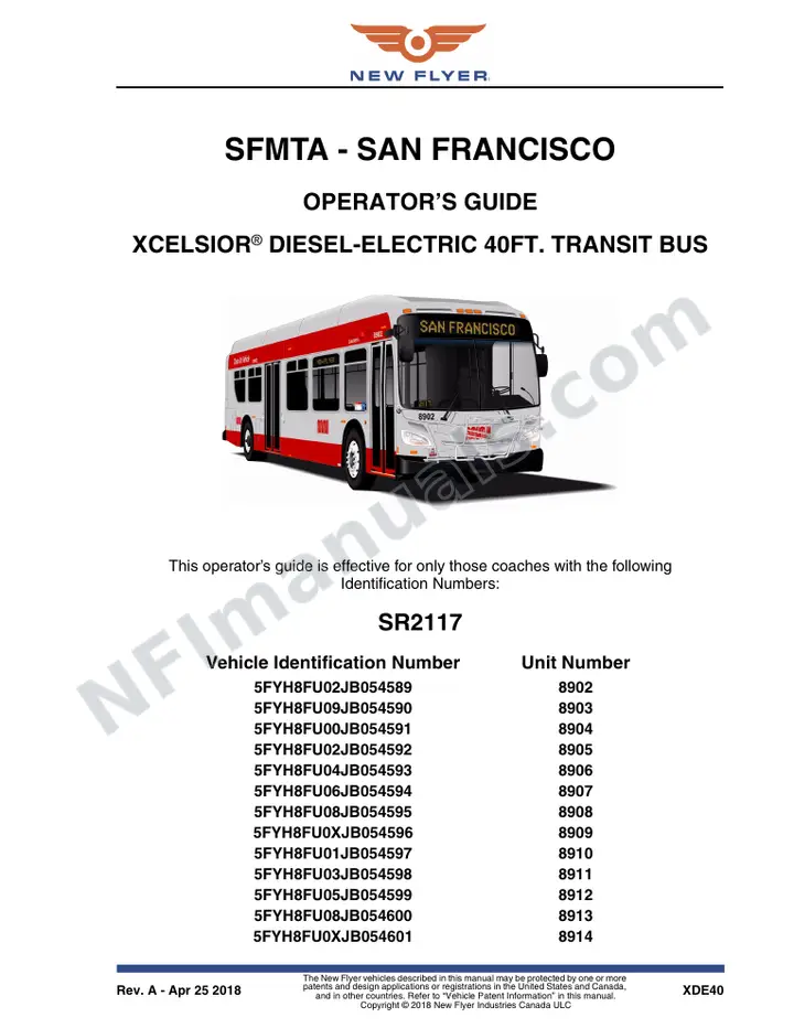 SR2117 Operator's Guide, SFMTA - San Francisco first-page preview