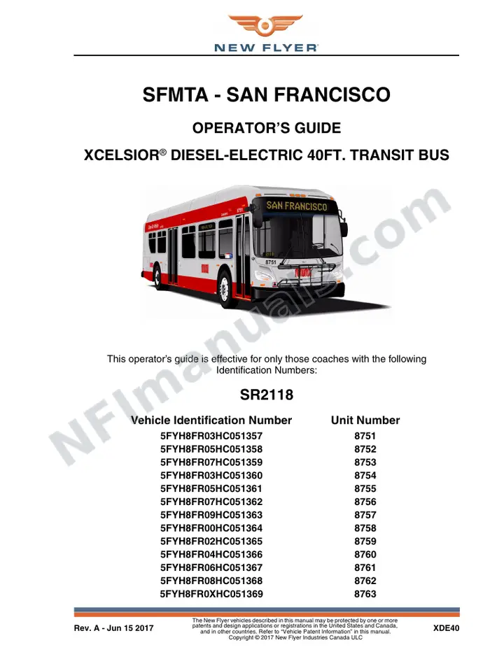 SR2118 Operator's Guide, SFMTA - San Francisco first-page preview