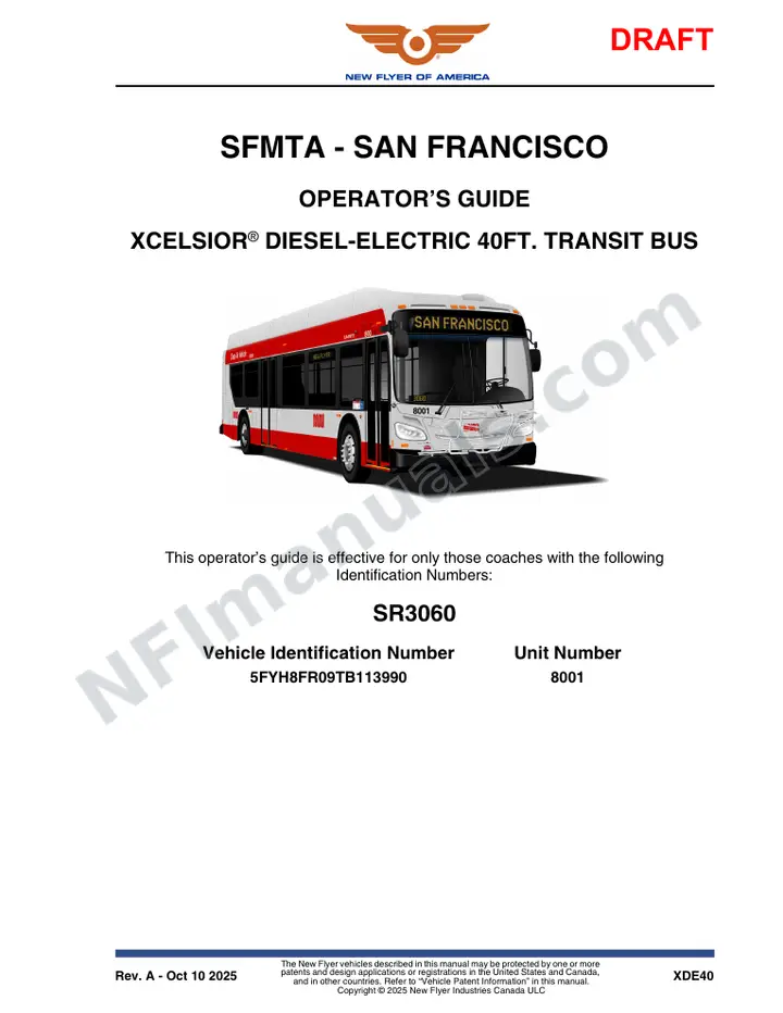 SR3060 Operator's Guide, SFMTA - San Francisco first-page preview