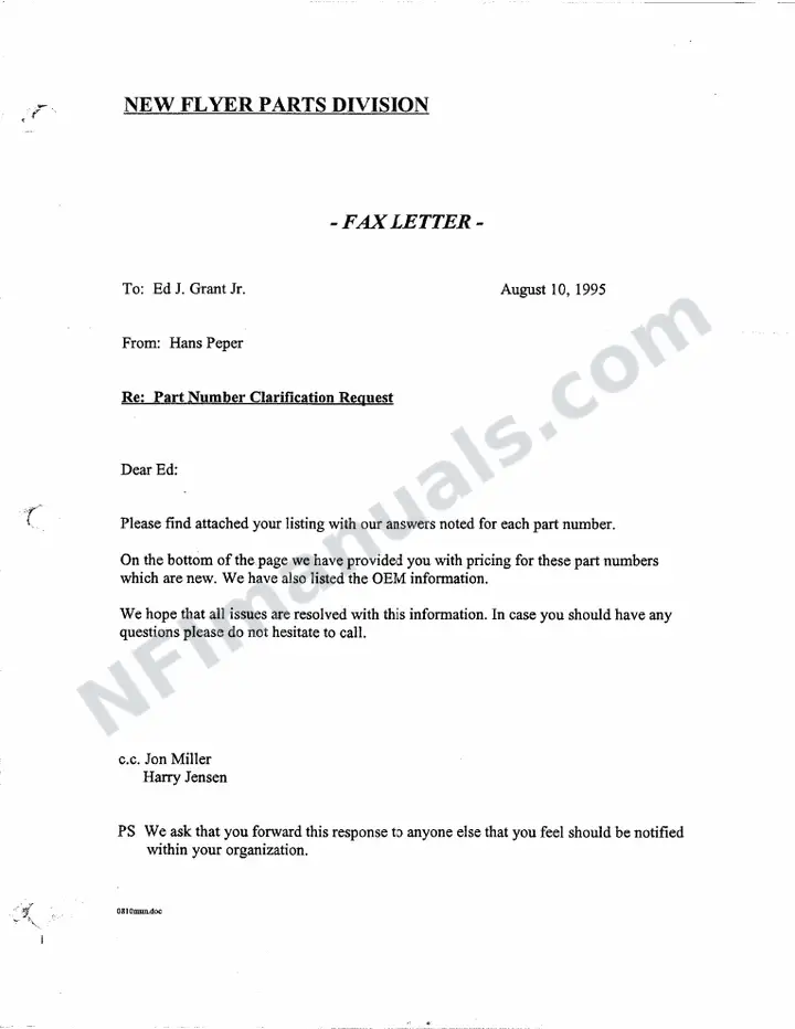 SR301 Parts Manual, San Francisco Muni first-page preview