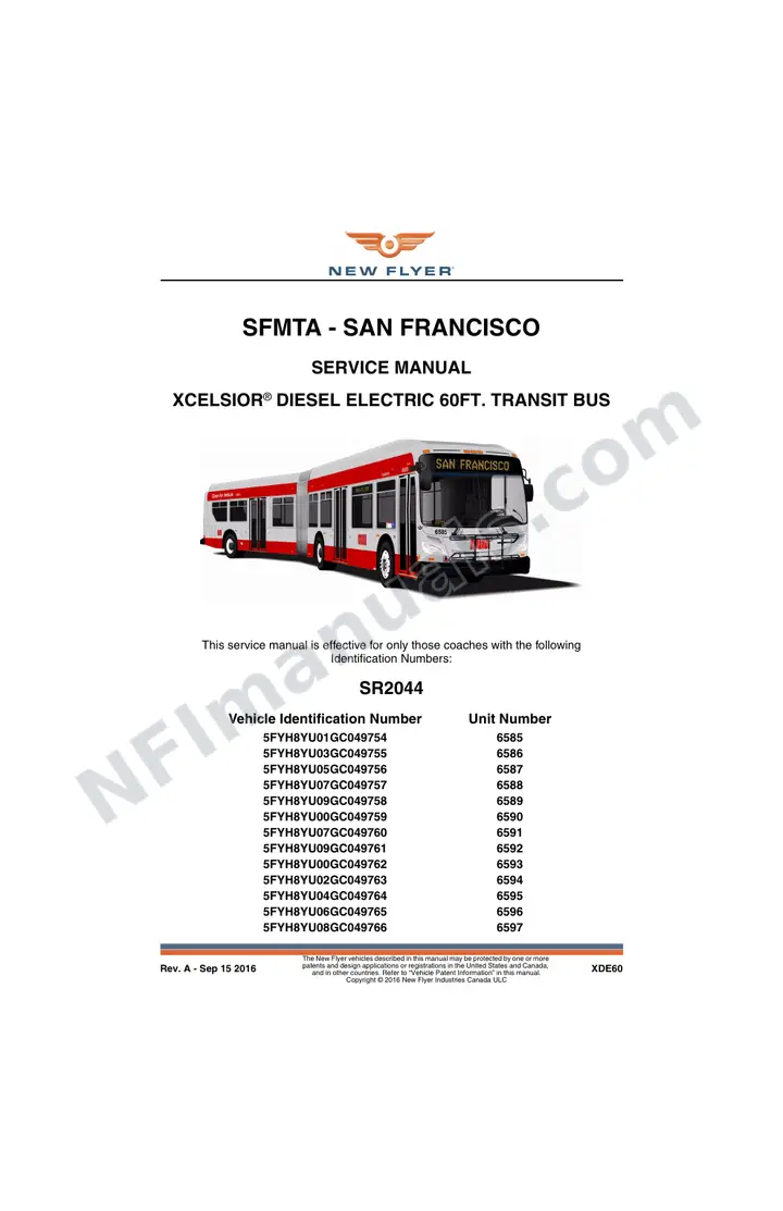 SR2044 Service Manual, SFMTA - San Francisco first-page preview