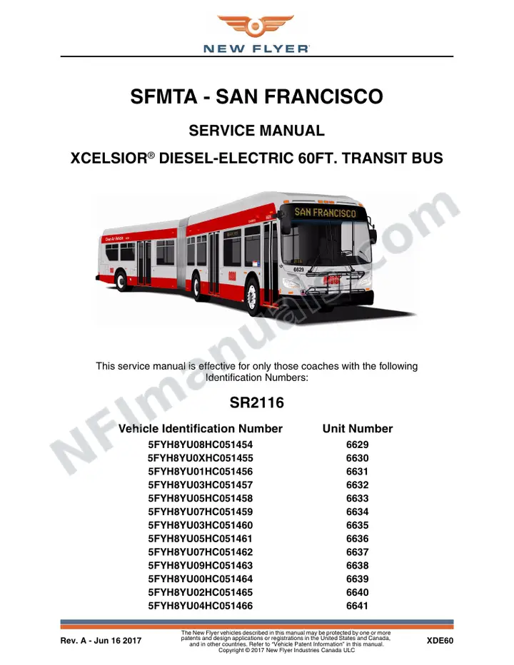 SR2116 Service Manual, SFMTA - San Francisco first-page preview
