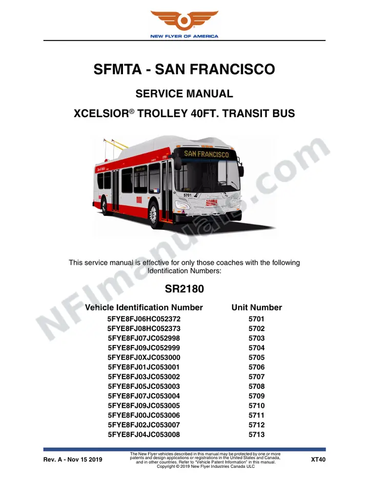SR2180 Service Manual, SFMTA - San Francisco first-page preview