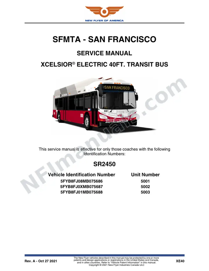 SR2450 Service Manual, SFMTA - San Francisco first-page preview