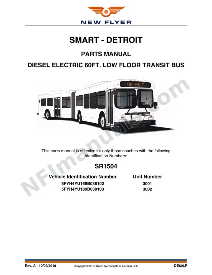 SR1504 Parts Manual, SMART - Detroit first-page preview