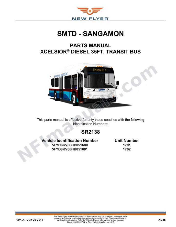 SR2138 Parts Manual, SMTD - Sangamon first-page preview