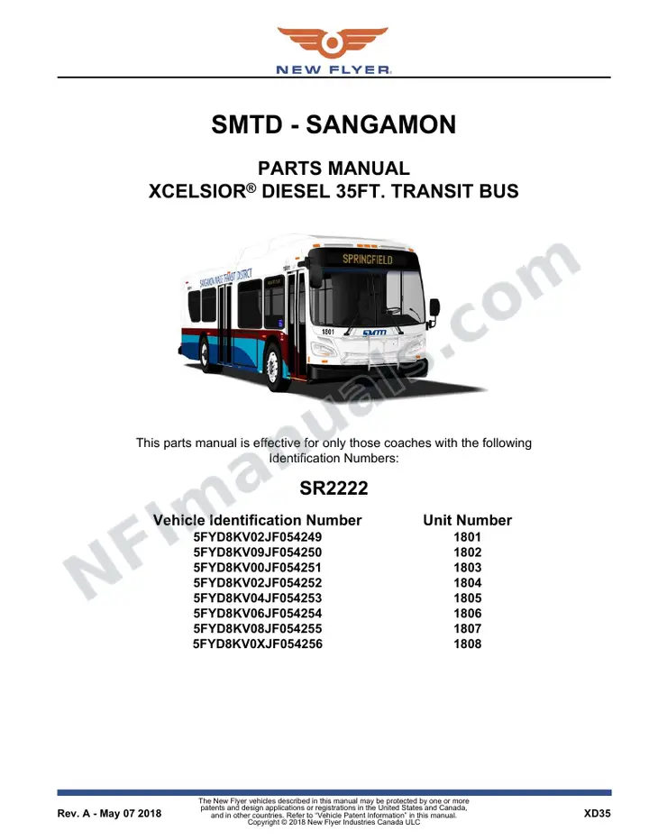 SR2222 Parts Manual, SMTD - Sangamon first-page preview