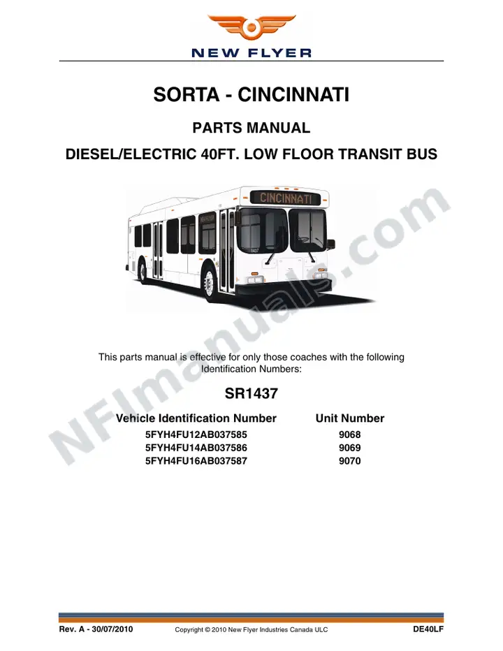 SR1437 Parts Manual, SORTA - Cincinnati first-page preview