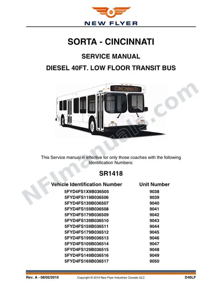 SR1418 Service Manual, SORTA - Cincinnati first-page preview