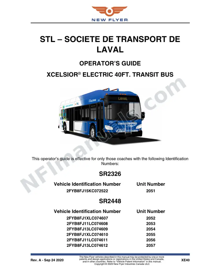 SR2326_2448 Operator's Guide, STL - Societe de Transport de Laval first-page preview