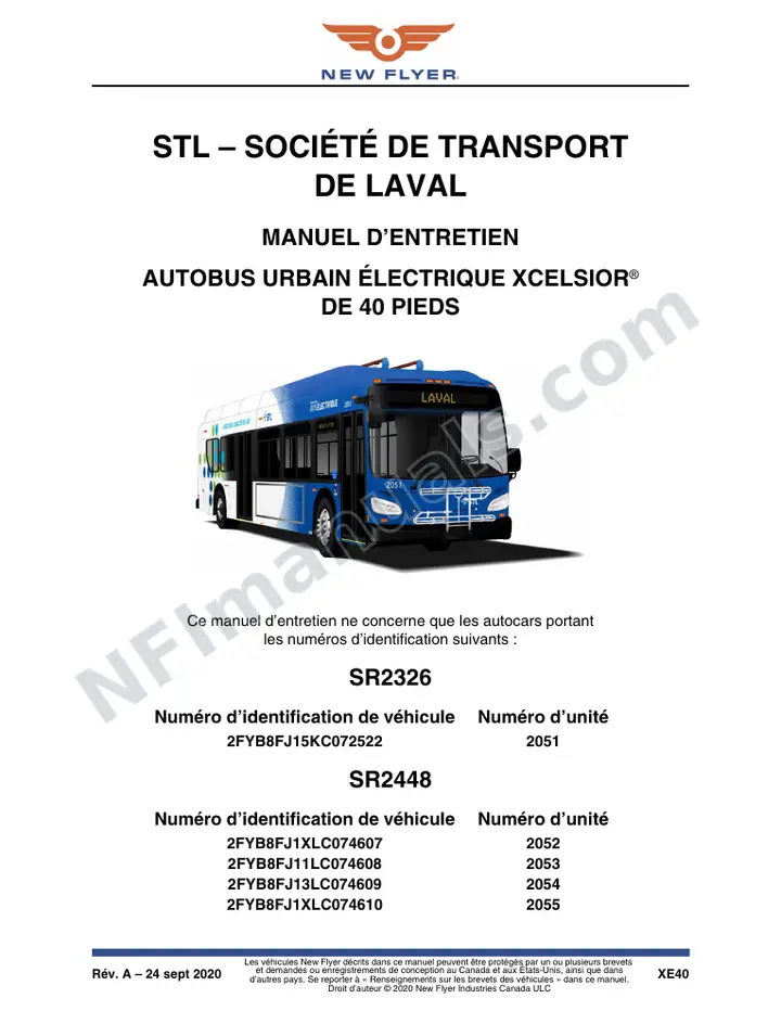 SR2326_2448 Manuel D'Entretien, STL - SOCIÈTÈ DE TRANSPORT DE LAVAL first-page preview