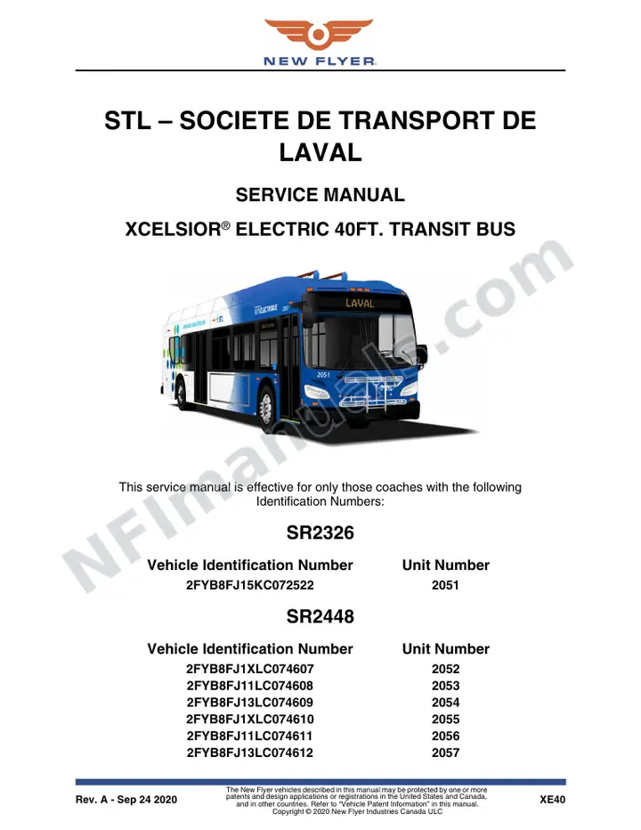 SR2326_2448 Service Manual, STL - Societe de Transport de Laval first-page preview