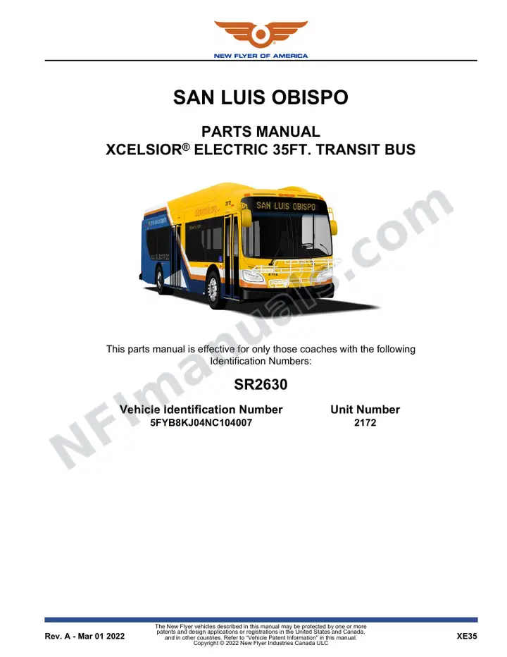 SR2630 Parts Manual, San Luis Obispo first-page preview