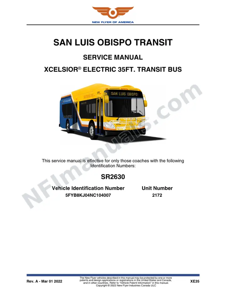 SR2630 Service Manual, San Luis Obispo Transit first-page preview