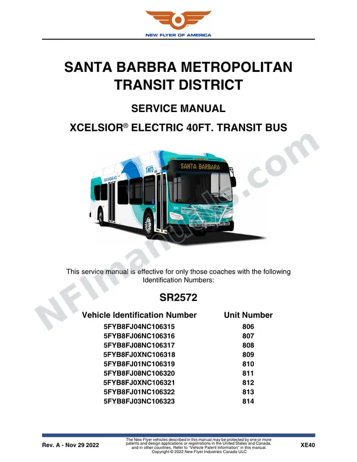 SR2572 Service Manual, Santa Barbara Metropolitan Transit District first-page preview